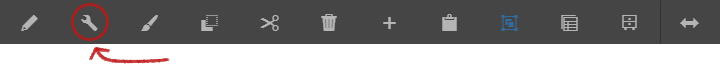 Config button in the Title component's toolbar