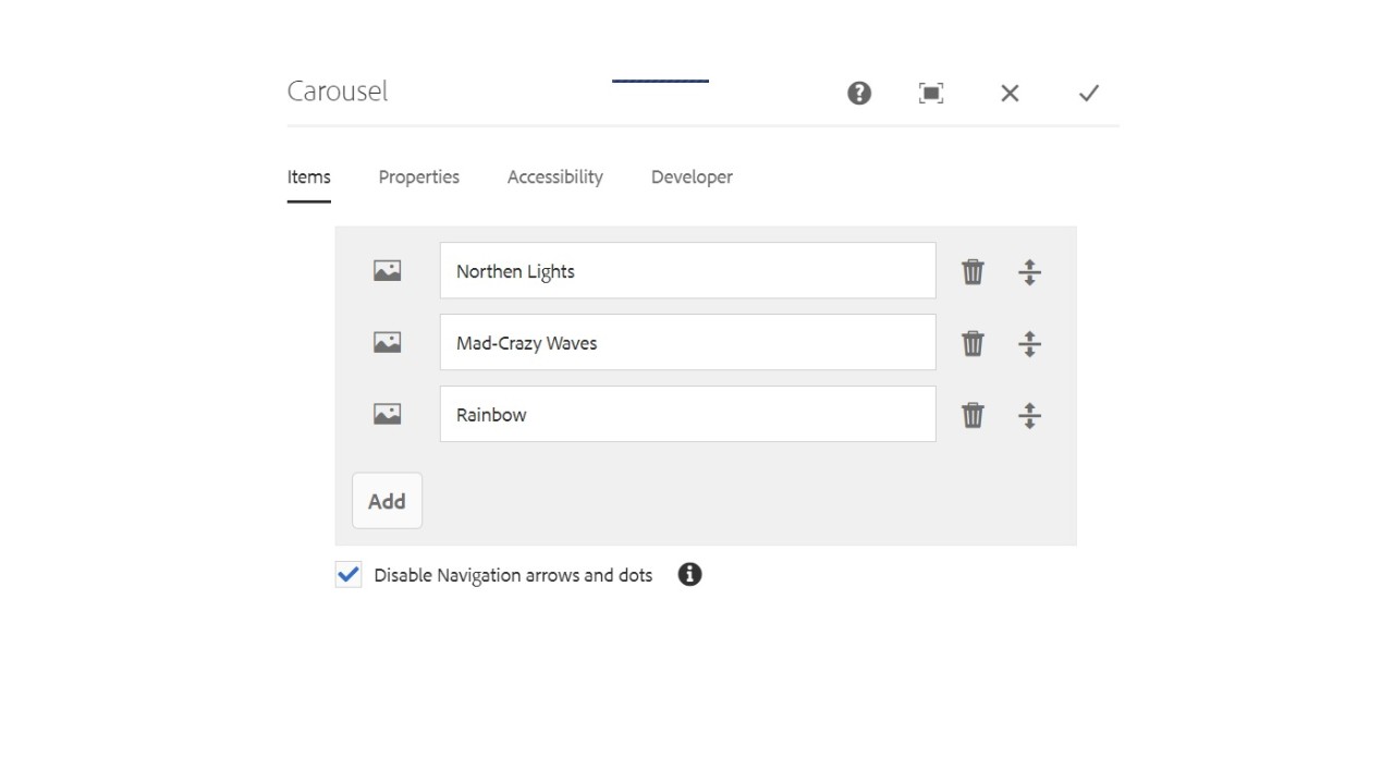 Carousel Item tab