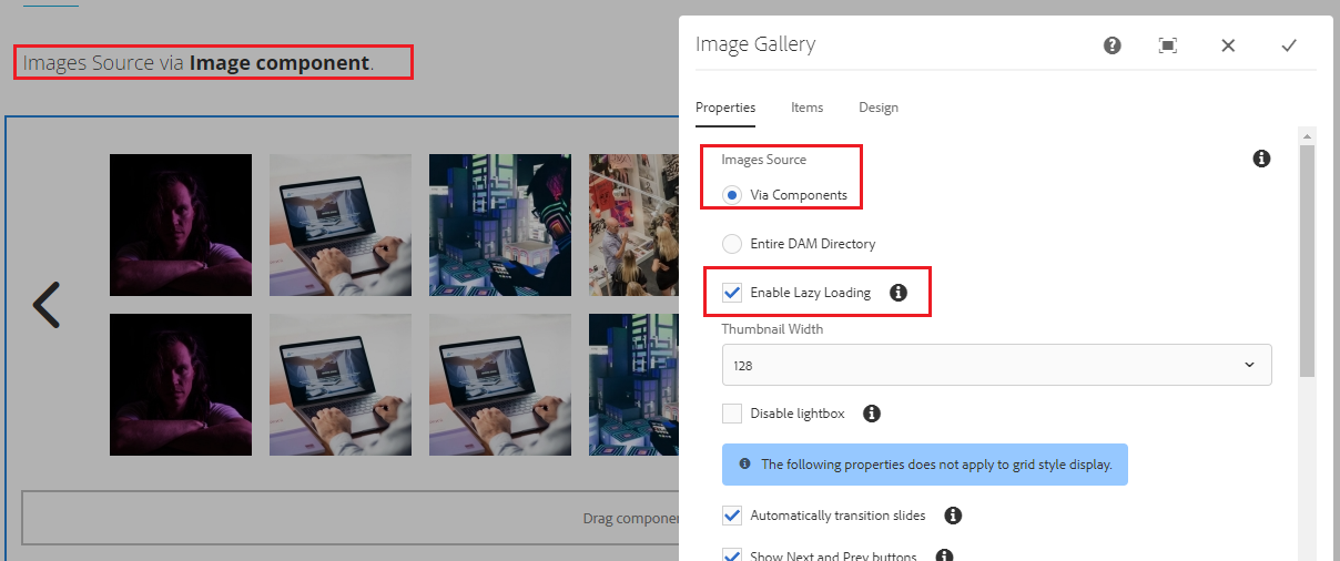 lazy load in image gallery